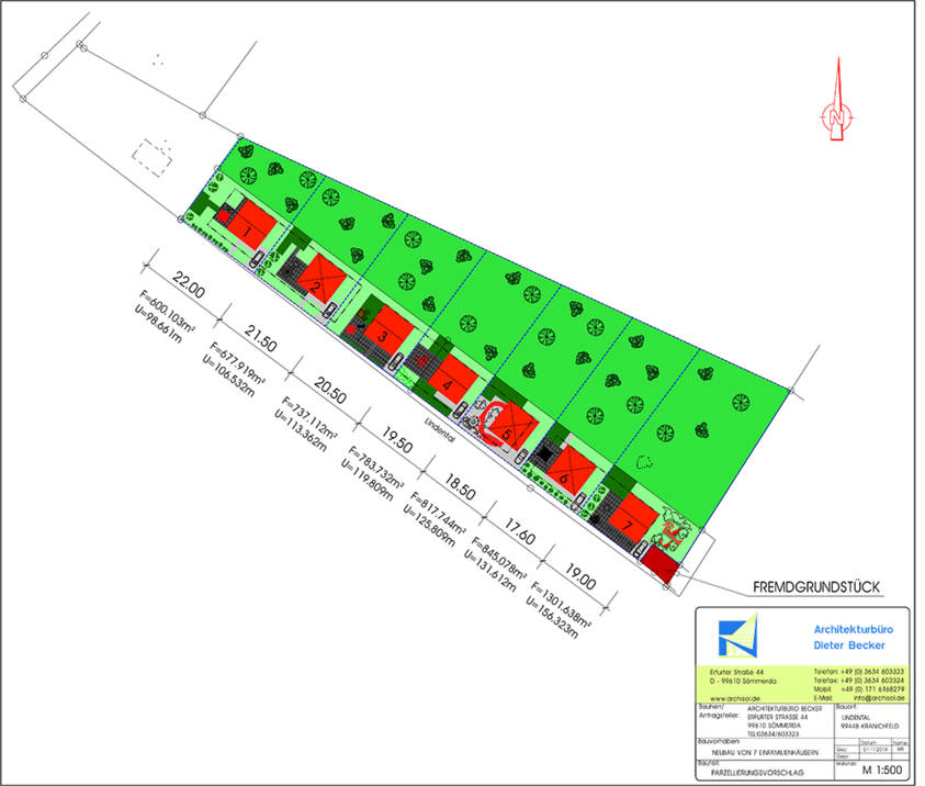 Lageplan vom Baugebiet in Kranichfeld